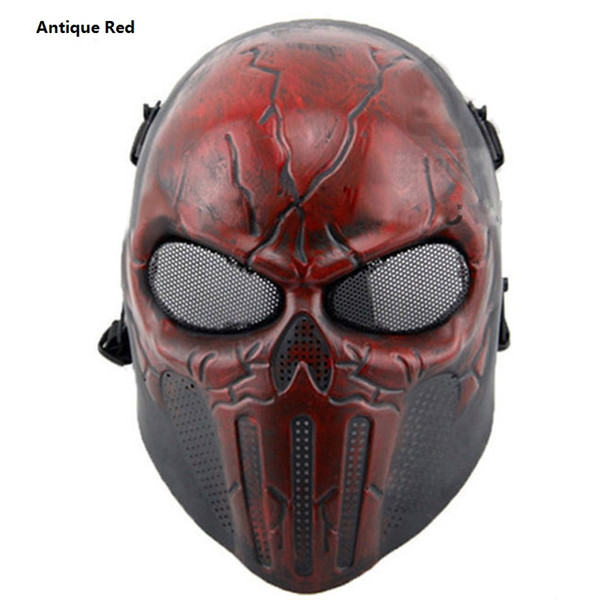 Tactical Airsoft Sports Paintball Wargame Mask With Ear Protection Chastener Skeleton Safety Silver Steel Wargame Army Field Game Halloween