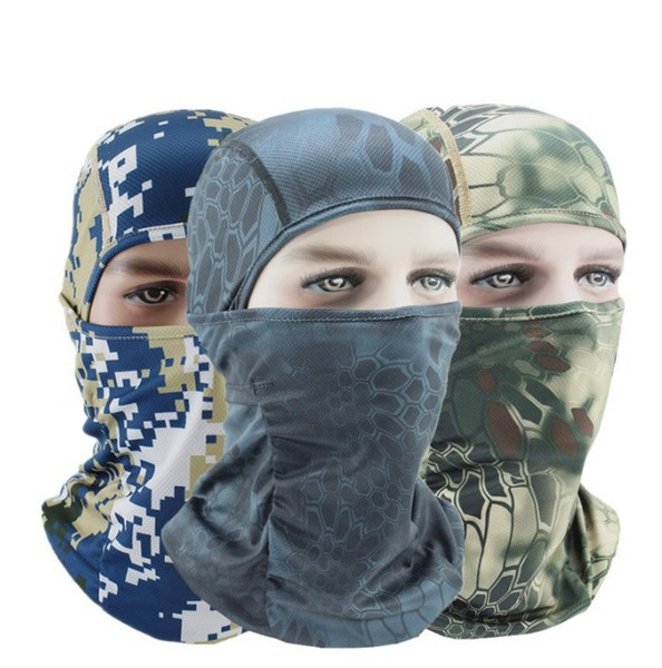 Tactical Camouflage Chieftain Mask Army Outdoor Lifelike Hunting Python Veins Headwear Mask Face Balaclava Ski Hood