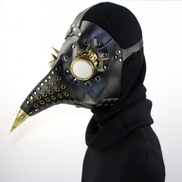 Retro Hallowmas Scary Real PU and Metal Accessories Plague Doctor Bird Mask Beak Doctor Cosplay Mask Free DHL G218S