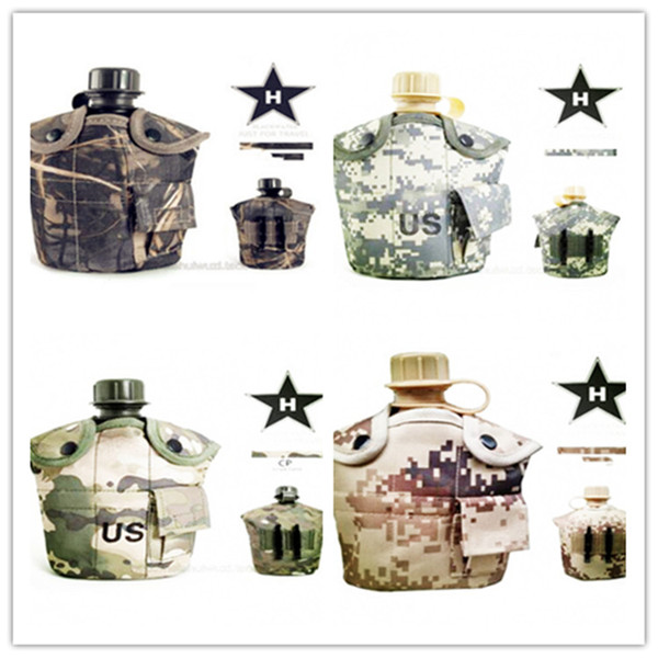 Tactical one litre kettle camouflage thermal insulation kettle lunch box three-piece outdoor camping or survival