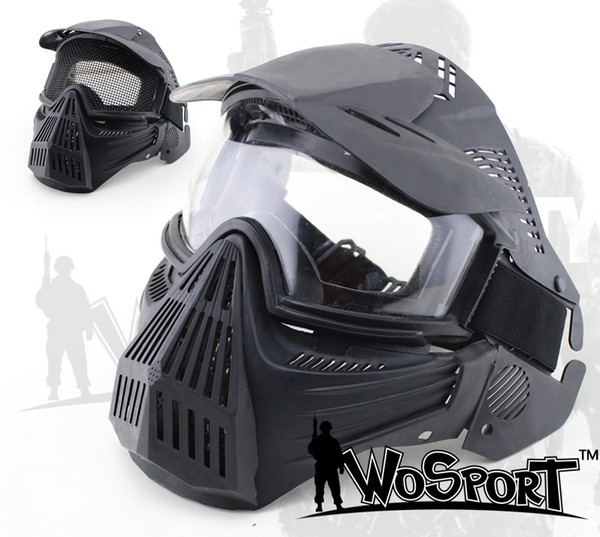 WoSporT Tactical Outdoor Transformers Leader Lens Mask Full Face Breathable CS Hunting Airsoft Protection Masks 3 colors