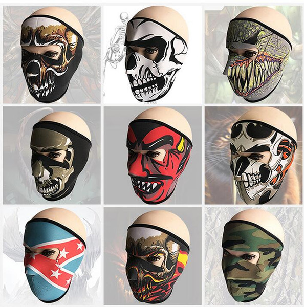 Tactical hood Hunting Breathing Dustproof Face masks ghost Skull Mask Motorcycle Skiing Cycling Full Hood party scary cosplay costumes mask