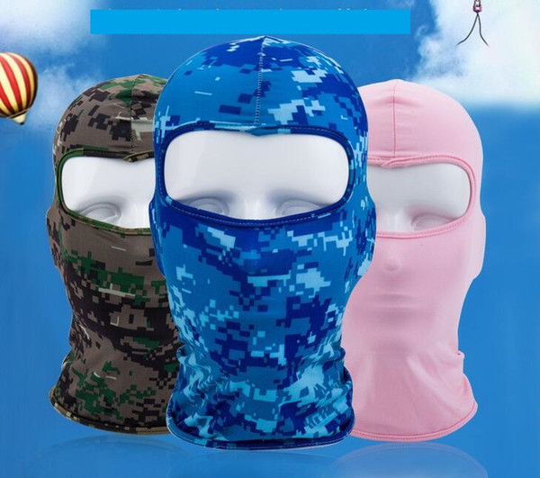 summer Anti UV camo protection tactical cs camo mask hood breathable outdoor sport ski mask CS windproof dust head skull hat cap