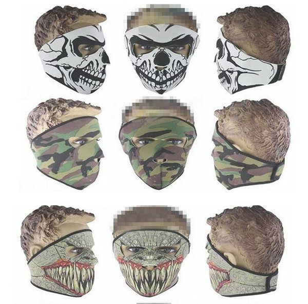 Tactical Hunting Hood full Face Skull Heads Mask Protection Balaclava Hats Wind-proof Wargame Face Masks party cycling mask Halloween masks