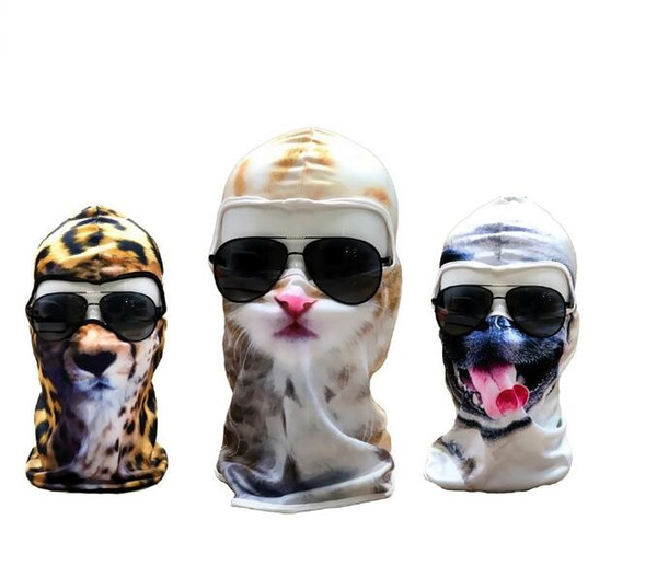 3D Animal Cat Dog Bicycle Hats Balaclava Halloween Snowboard Winter Warmer Windproof Helmet Liner Full Face Mask for Men Women