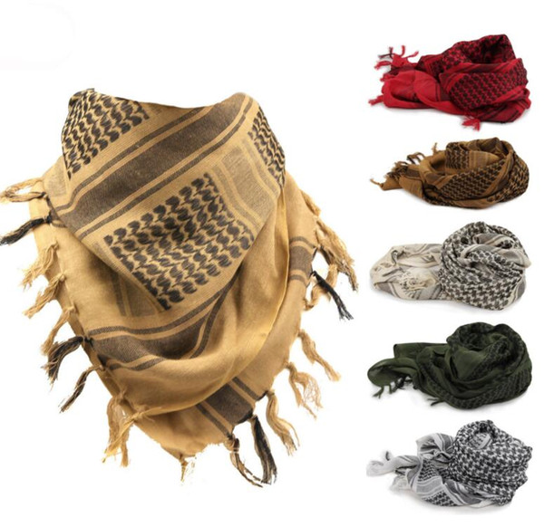 100% Cotton Thick Muslim Hijab Shemagh Tactical Desert Arabic Scarf Arab Scarves Men Winter warm Windproof kaffiyeh tactical Scarf mask