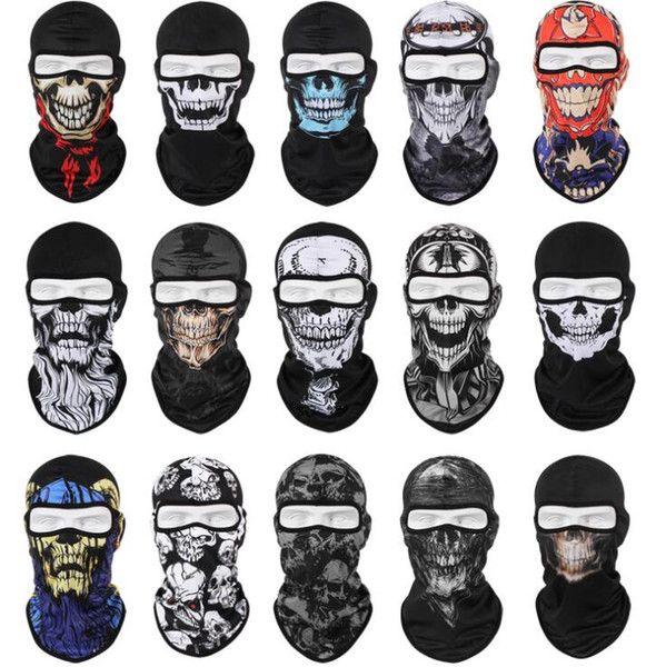 Tactical skull masks airsoft skull full face protect mask winter windproof warm ghost skeleton hood scarf cycling riding ski camo masks