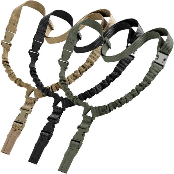 Heavy Tactical One 1 American Single Point Sling Adjustable Bungee Rifle Shoulder strap length for Air-soft Wholesale