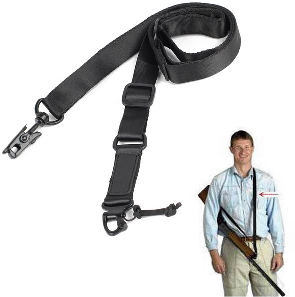 Outdoor Tactical Two 2 Point Sling Adjustable soft Rifle Gun Sling shoulder Strap with metal buckles Task Rope Nylon