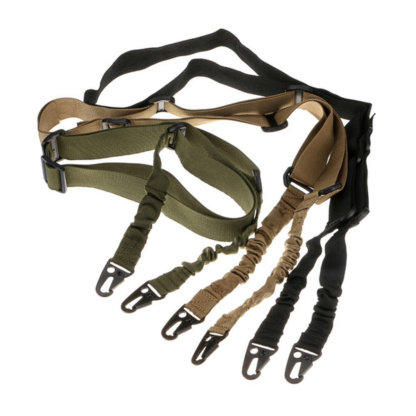 Fast shipping Tactical 2 Two Point Dual Sling Dual Bungee Strap Snap Hook Adjustable Quick Detach Release