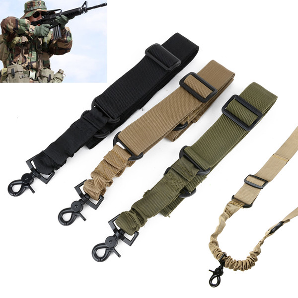 Mayitr Adjustable Tactical Gun Rifle Sling Strap 1 One Single Point Strap Safety Belt Rope with Metal Hook