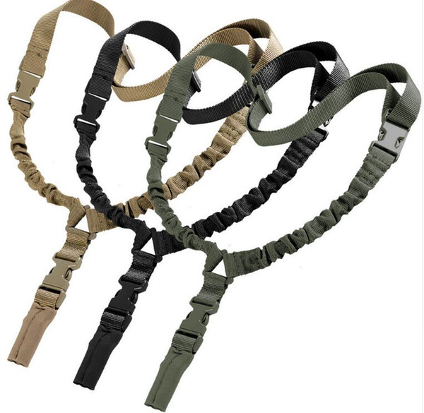 Heavy Tactical One Single Point Sling Adjustable Bungee Shoulder strap length sling belt