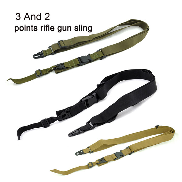 Tactical 3 and 2 points sling nylon shoulder strap for Outdoor hunting training task rifle gun sling