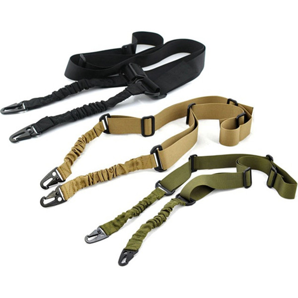 Multi-functional Adjustable Nylon Tactical double Point Bungee Rifle Gun Airsoft Sling Hunting Gun Strap Black Tan Green