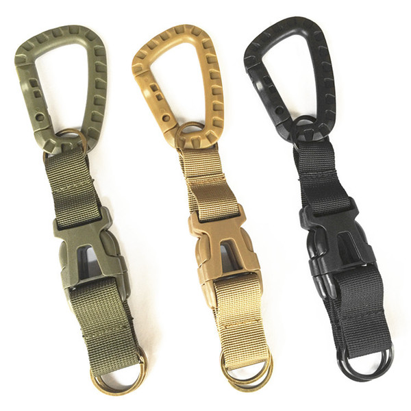 Outdoor Sports Key Chain Carabiner MOLLE Webbing Special Service Belt Hook 2PCS Color Random