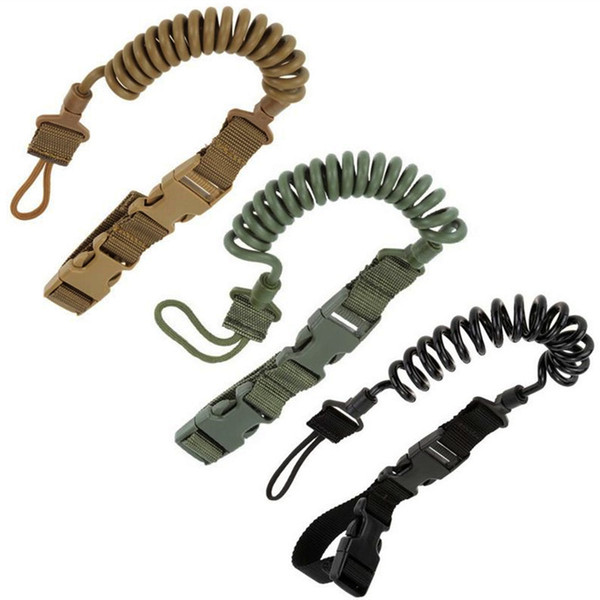 FIRECLUB Combat Sling Telescopic Tactical Pistol Hand Gun Secure Lanyard Spring Sling with Magic tape Belt