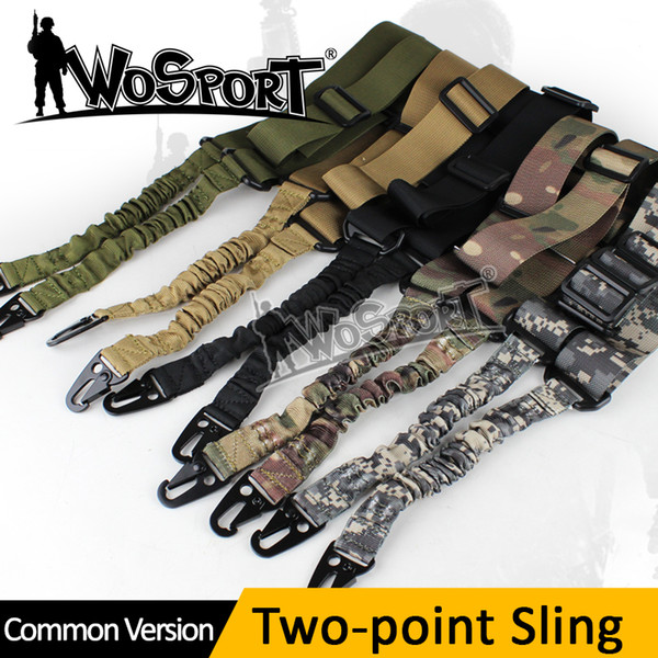 Tactical Adjustable Two Point Sling Equipment Airsoft Hunting Gun Rifle Pistol Strap Outdoor Bungee System Kit