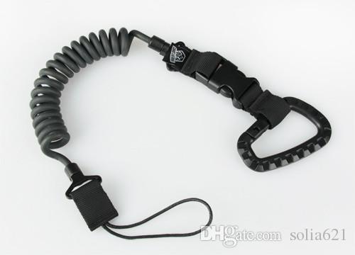 Tactical spring Lanyard Sling Strap Bungee Sling with D Type mount Black