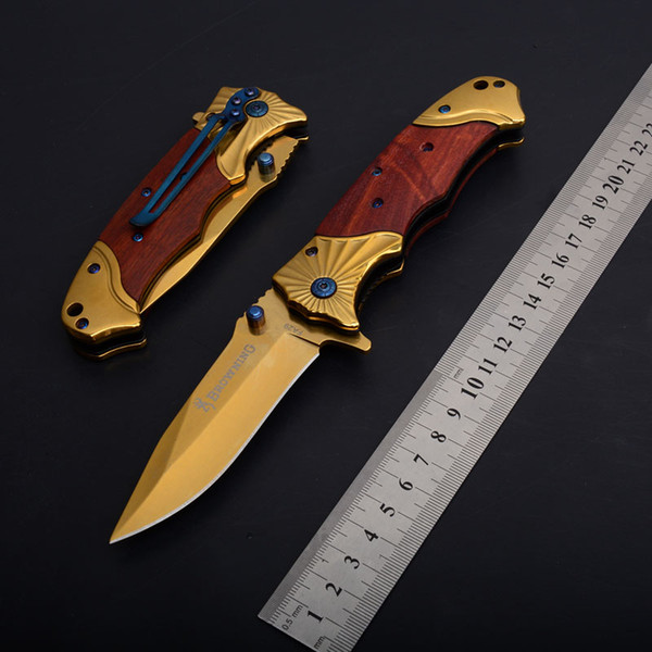 Browning FA29 Tactical Flipper Folding Pocket Knife Assisted Opening Folder 5CR15 58HRC Blade Wood Handle Survival Camping Knives P435Q F