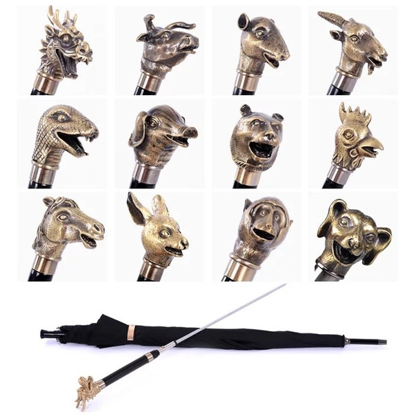 Sword Umbrella 12 Zodiac Umbrella Knife Long Handle Men's Sword Self-defense Creative Umbrella