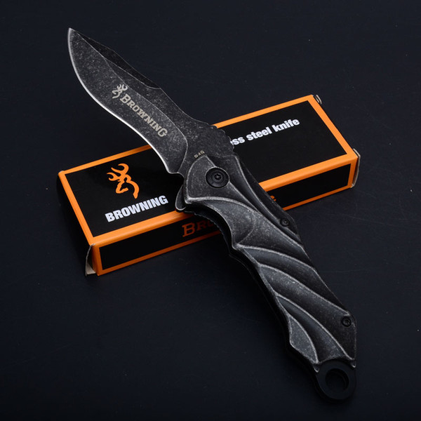 Outdoor Tool Browning B49 Fast Assisted Opening EDC Flipper Folding Tactical Knife Black Titanium Survival Pocket Hunting Gift Knives P90R F