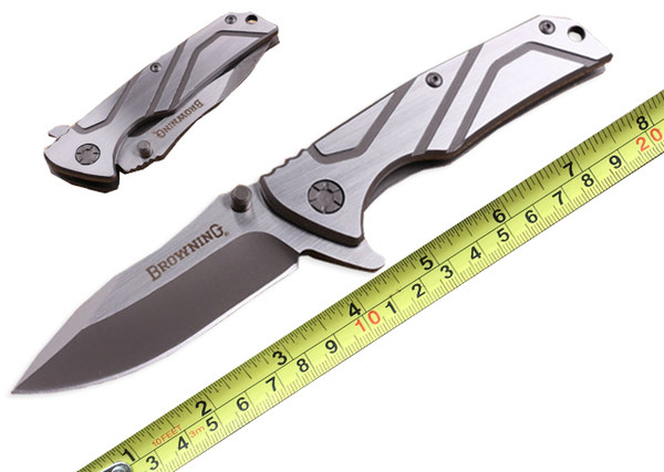 Browning Folding Pocket Knife 5CR13MOV Blade Full Steel Tactical Rescue Assisted Quick-Open Survival Camping Knives Hiking Hunting Tool P60F