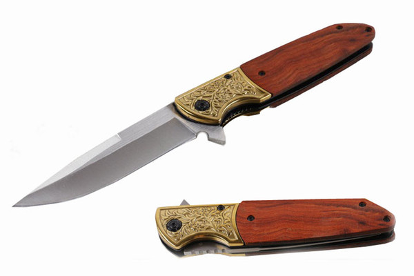 Newest Browning FA40 Fast-Opening Assisted Blade Tactical Folding Rescue Pocket Knife Wood Handle Outdoor gear Camping Hunting Knives P51R F