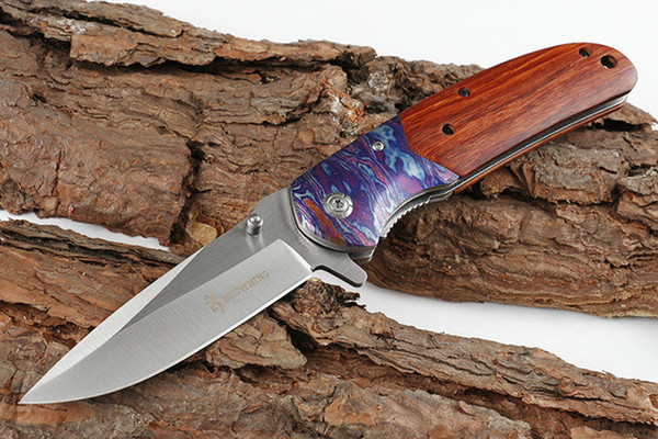 Browning DA138 Folder Fast-Opening Assisted Blade Tactical Folding Pocket Knife Wood Handle Camping Hunting Knives Survival gear P42F