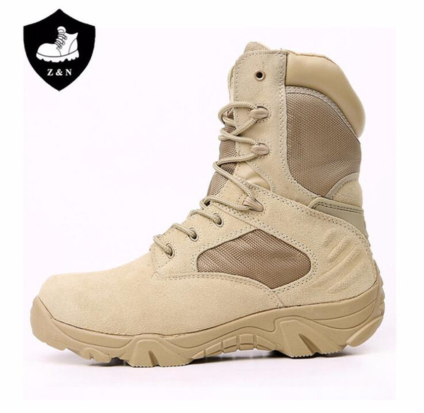 Black Beige Mens Leather army Boots Special Force Desert Jungle Combat Boats Outdoor hunting Shoes boots mens footwear