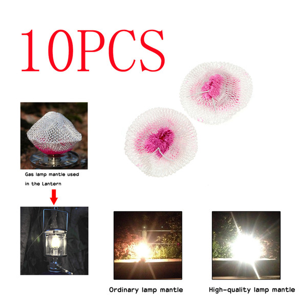 2018 10pcs Camping Gas Lantern Mantles Outdoor Non-polluting Gas Lantern Mantles Light Lamp Mantle Non-radioactive Safe Outdoor Tool