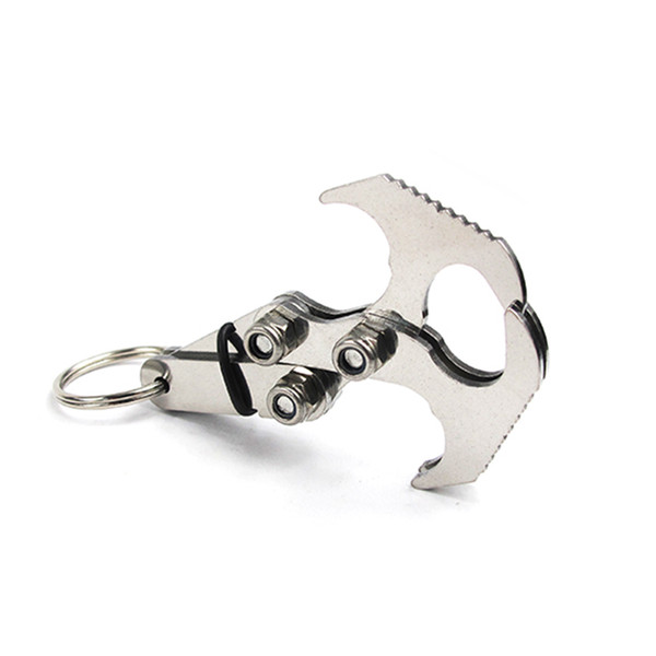 2018 Small Size Stainless Steel Gravity Hook Outdoor Foldable Grappling Serrated Claws Rescue EDC Tool Key Chains Camping Travel Kits