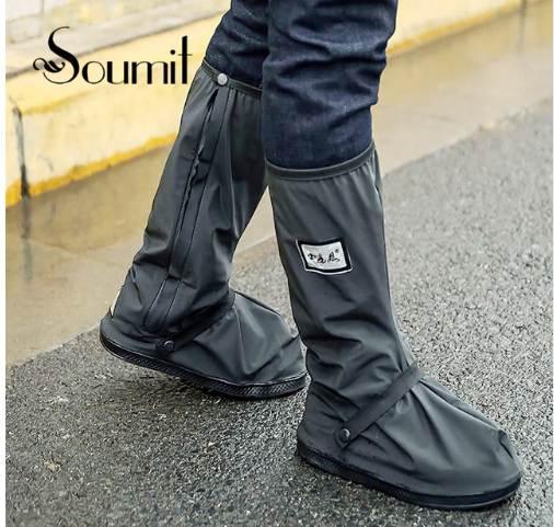 Soumit Cycling Shoes Cover Waterproof Windproof Rain Boots Black Reusable Shoe Covers for Men Women Bike Overshoes Boot Shoe