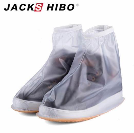 JACKSHIBO Waterproof Rain Reusable Shoes Covers Slip-resistant Zipper Easy Wear Rain Boot Overshoes Men&Women's Shoe Accessories