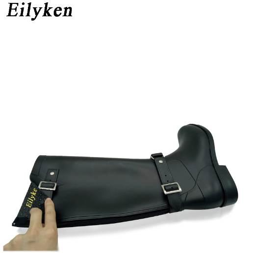 Eilyken Punk Style Zipper Tall Boots Women's Pure Color Rain Boots Outdoor Rubber Water shoes For Female 36-41 Plus size