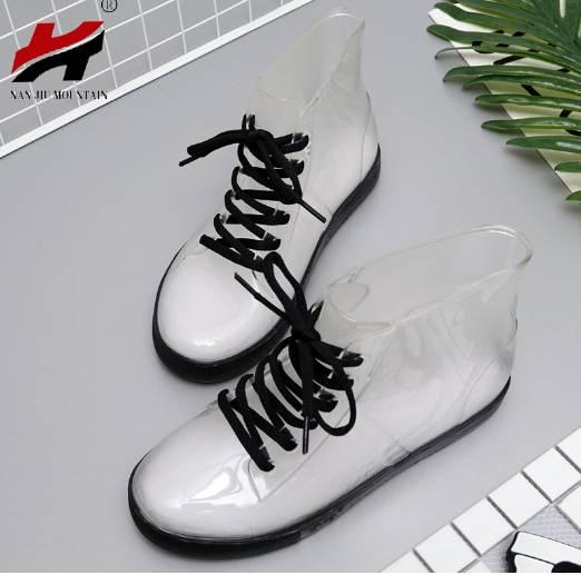 New Arrival 7 Colors Transparent Rain Boots Women Waterproof Martin Boots Water Jelly Shoes