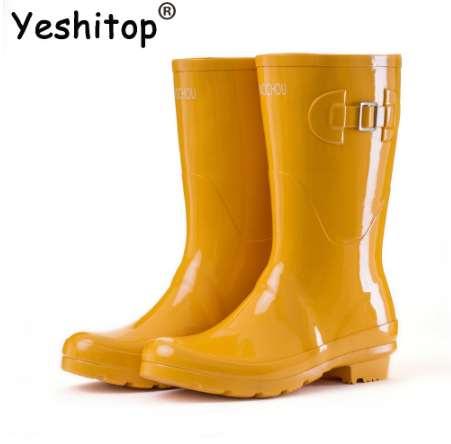 2018 NEW! Mild-Calf Rainboots Water Shoes Woman Rain Boots Female Rainboots Women Women Boots Waterproof