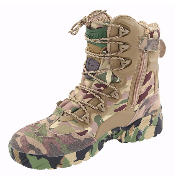 High-top camouflage desert boots non-slip wear-resistant outdoor men's hiking shoes, combat boots hiking camping cycling extreme challenges