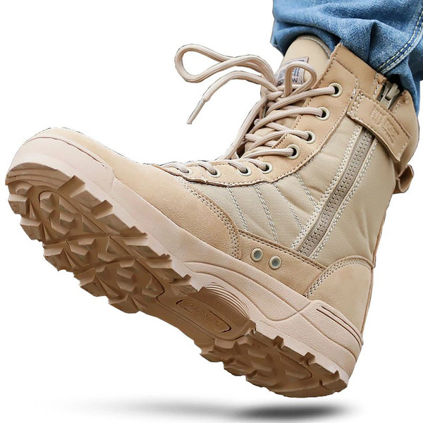 Tactical Boots For Men Desert American Combat Boots Outdoor Shoes Breathable Wearable Boots Hiking Shoes EUR Small Size 37-45 For Men Women