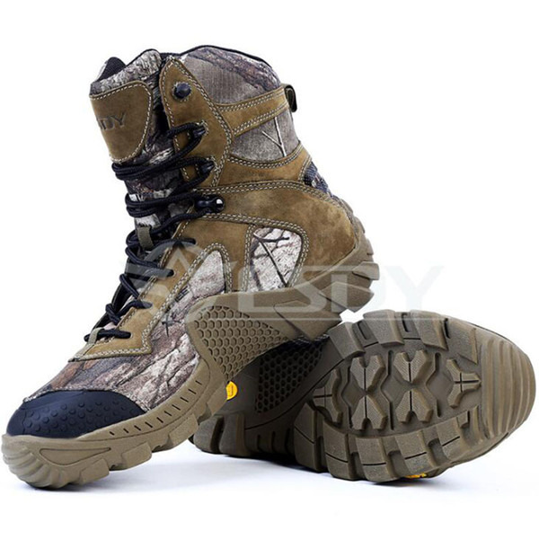 Camouflage Desert Tactical Boots Genuine Leather Shoes For Man EVA Combat Boot Outdoor Mountaineering Boots High Heel Waterproof Work Shoes