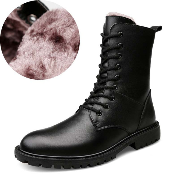 2019 new men's high quality special forces tactical desert combat ankle boots work shoes leather snow boots Plus velvet Men's and women