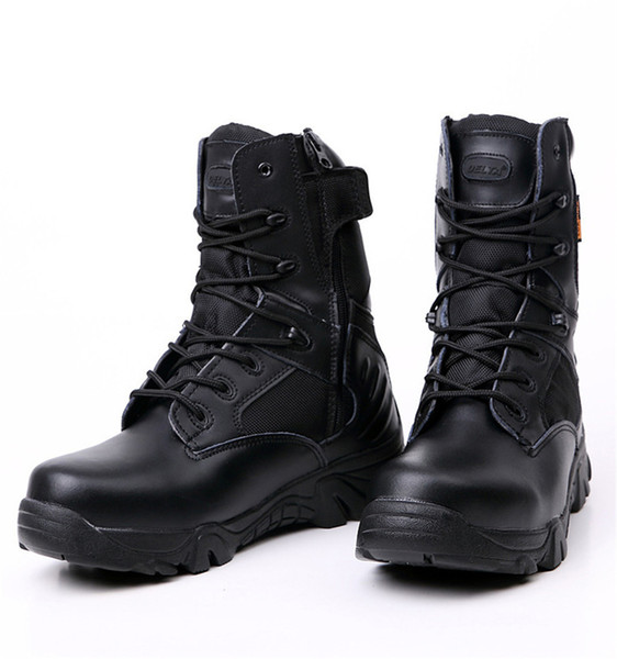 Mens Desert Tactical Boots Leather Combat Army Duty Work Boots Outdoor Hiking Training Shoes Travel Camping Botas Male Boots