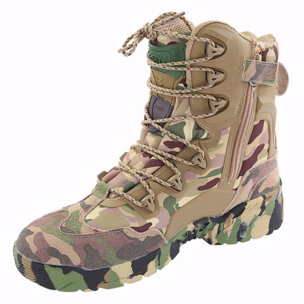 Camouflage Desert Tactical Boots Genuine Leather Shoes For Man Combat Boot Outdoor Mountaineering Boots Ankle Work Shoes