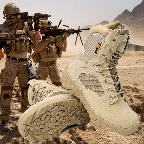 Brand Tactical Boots Desert Combat Outdoor Army Hiking shoes Travel Botas Shoes Leather Autumn Male Ankle Boots