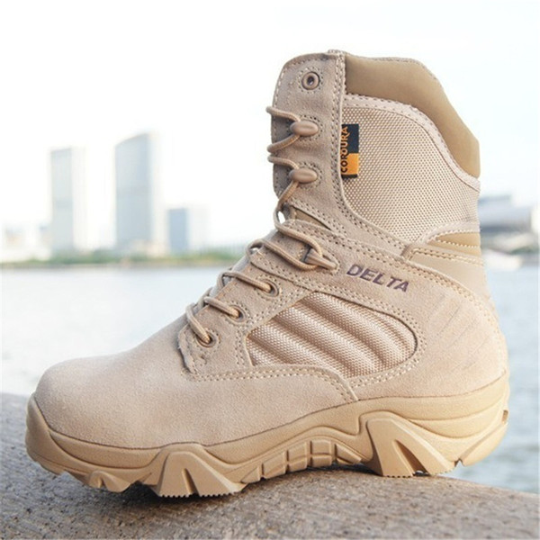 Delta Brand Mens Tactical Boots Desert Combat Outdoor Army Hiking Shoes Travel Botas Shoes Leather Autumn Male Ankle Boots