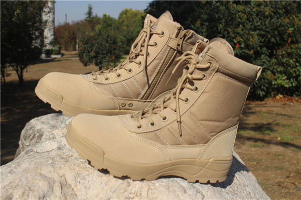 Outdoor training special soldier waterproof yellow men ankle army tactical boots desert