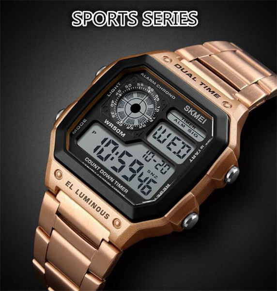 High quality hot selling outdoor sports personality square digital display electronic watch fashion trend men's business watch