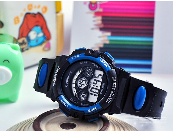 Kids children's electronic watches Luminous alarm clock calendar time 5 Colors available waterproof sports watches children's best gift