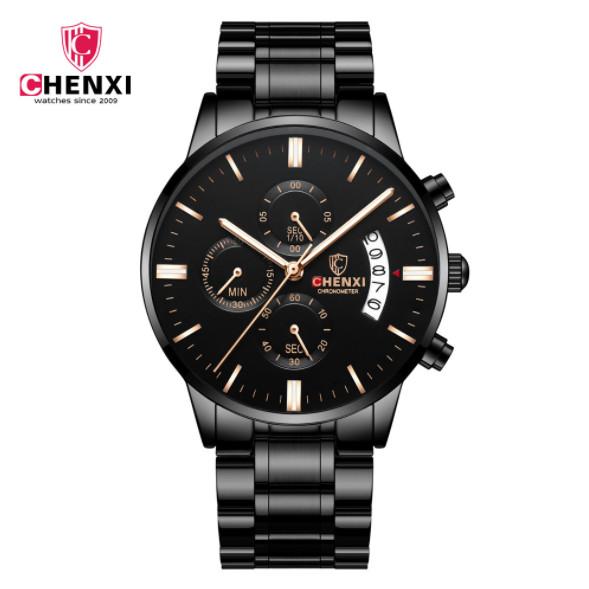 CHENXI watch men's watch multi-function table factory spot steel belt model three-eye chronograph watch OEM custom 907