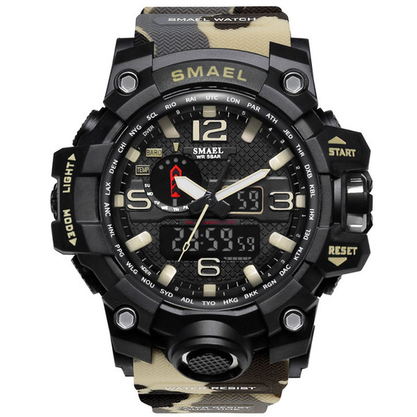 Multi-Function Digital Watch Outdoor Sports Man Alarm Clock Waterproof Luminous Colourful Tactical Gear Watches