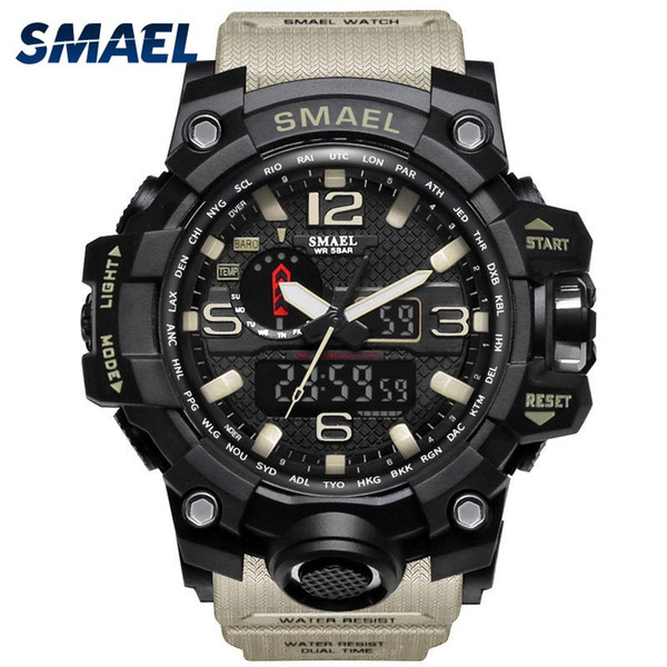 Men Watch 50m Waterproof Wristwatch LED Quartz Clock Sport Watch Male relogios masculino 1545 Sport S Shock Watch Men